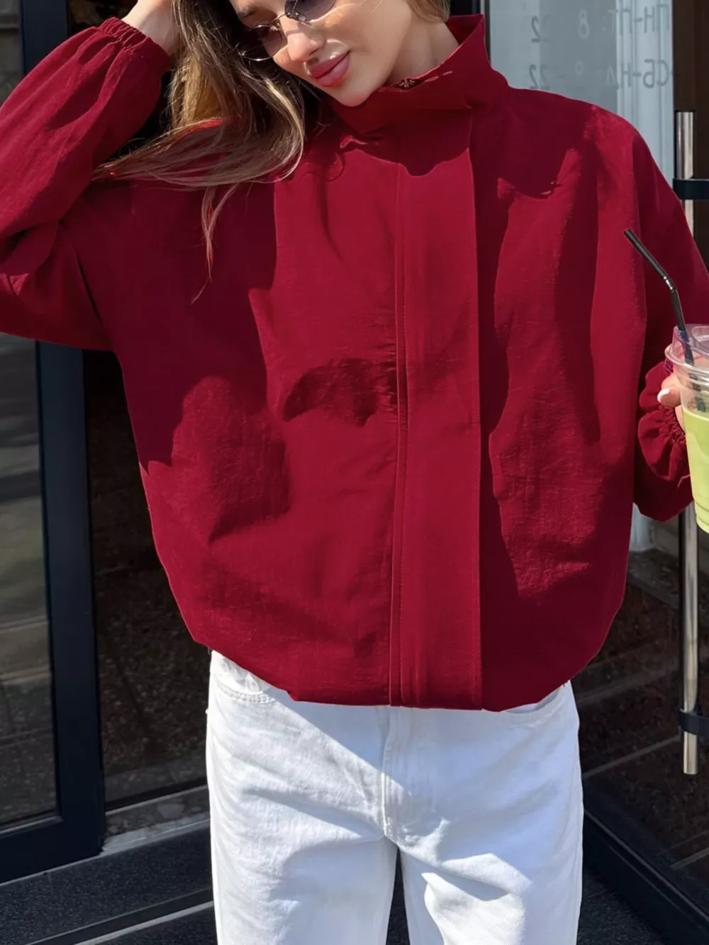 Zip Up Dropped Shoulder Jacket, image 14