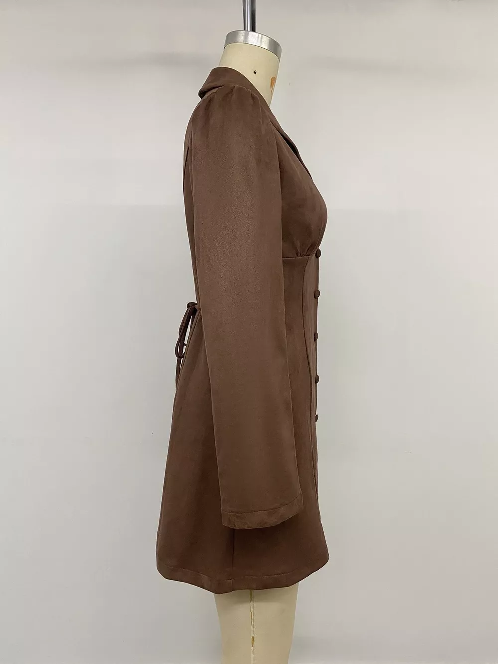 Button-Front Long Sleeve Blazer Dress, image 7