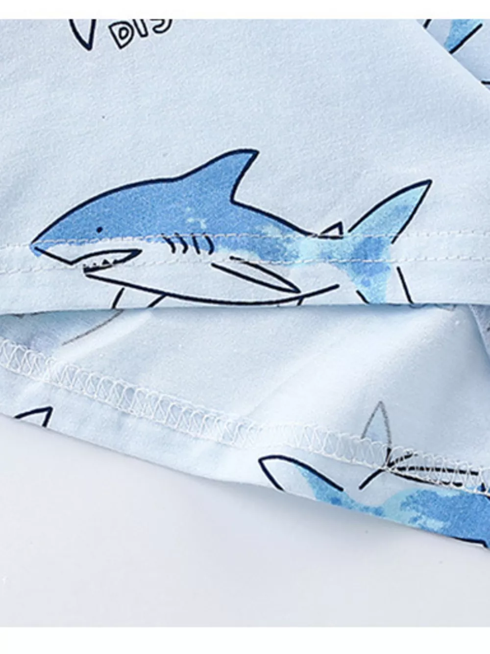 Children's Shark Print Short Sleeve Top and Shorts Set, image 5