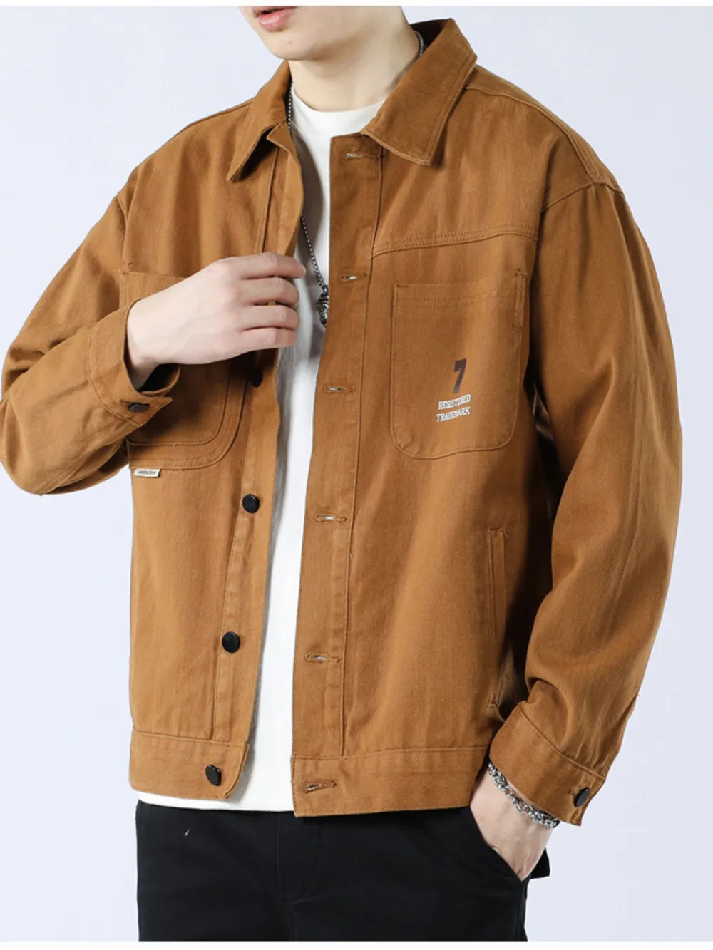 Men's Full Size Button Up Long Sleeve Shacket Plus Size, image 9