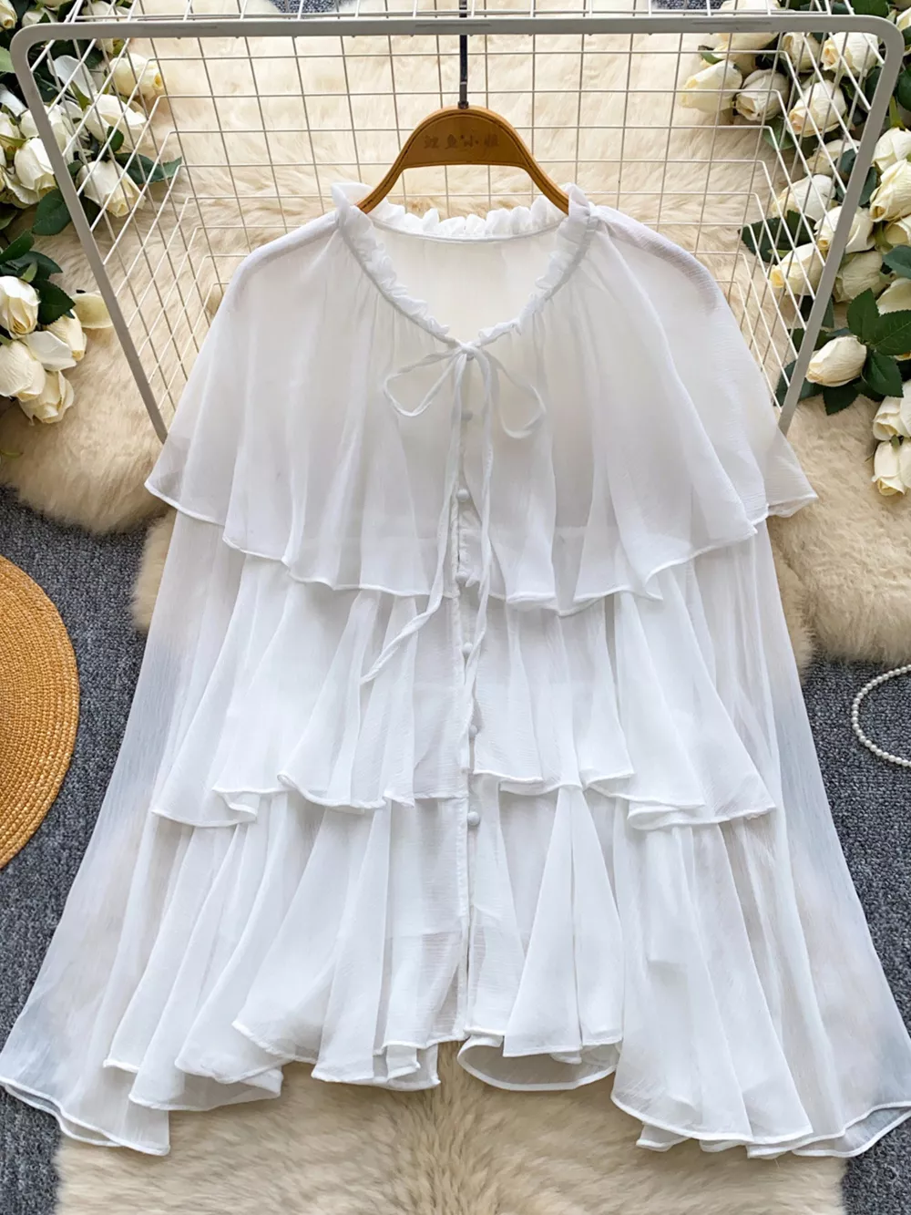 Ruffle Tiered Chiffon Blouse, image 18