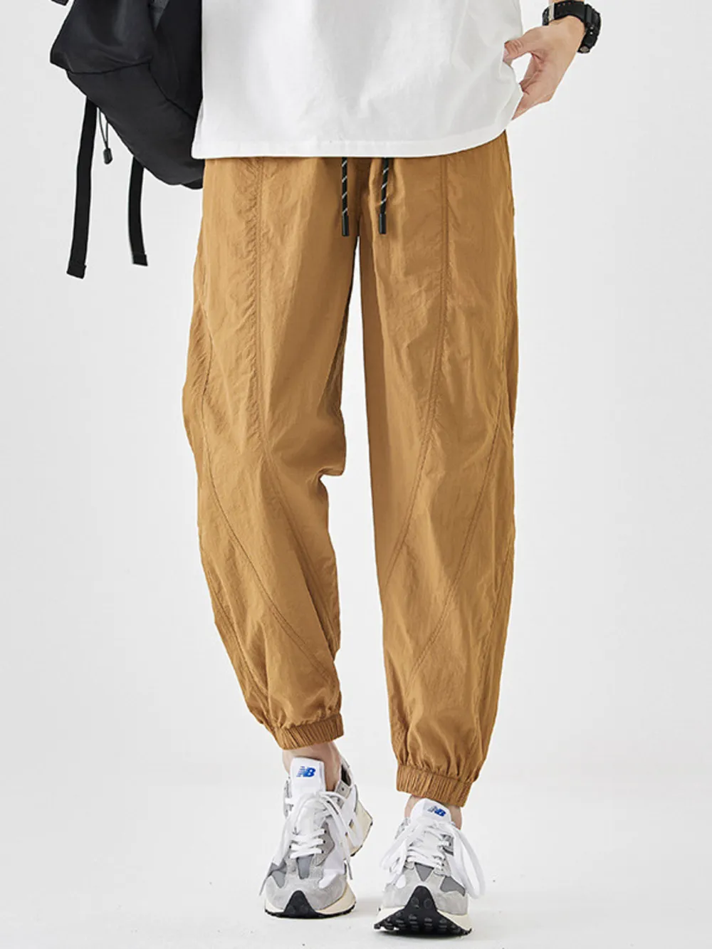 Men's Plus Size Drawstring Loose Fit Joggers, image 5