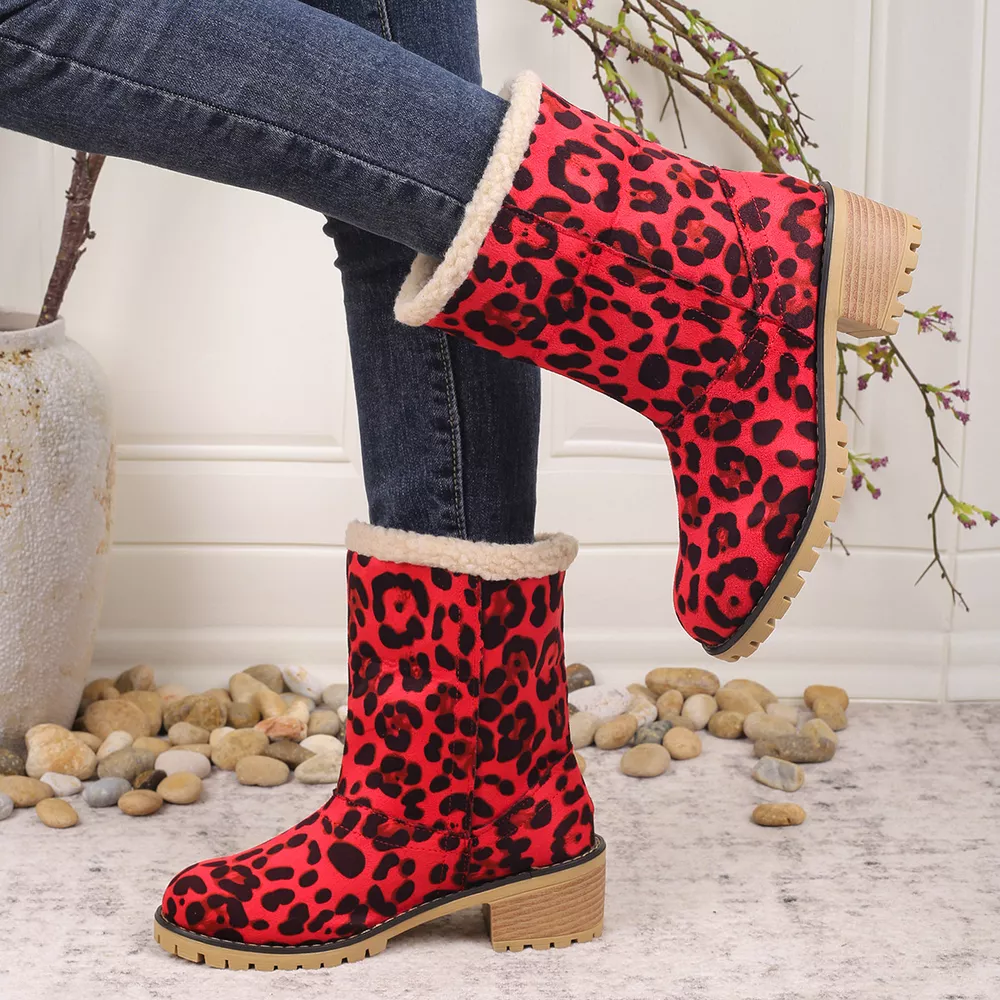 Leopard Print Plush Lined Boots, image 10