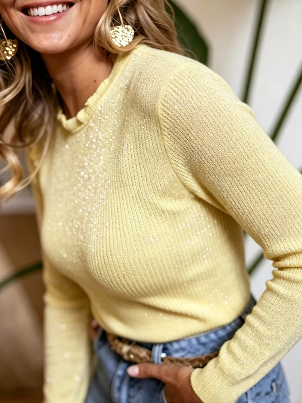 Ribbed Long Sleeve Knit Top, image 12