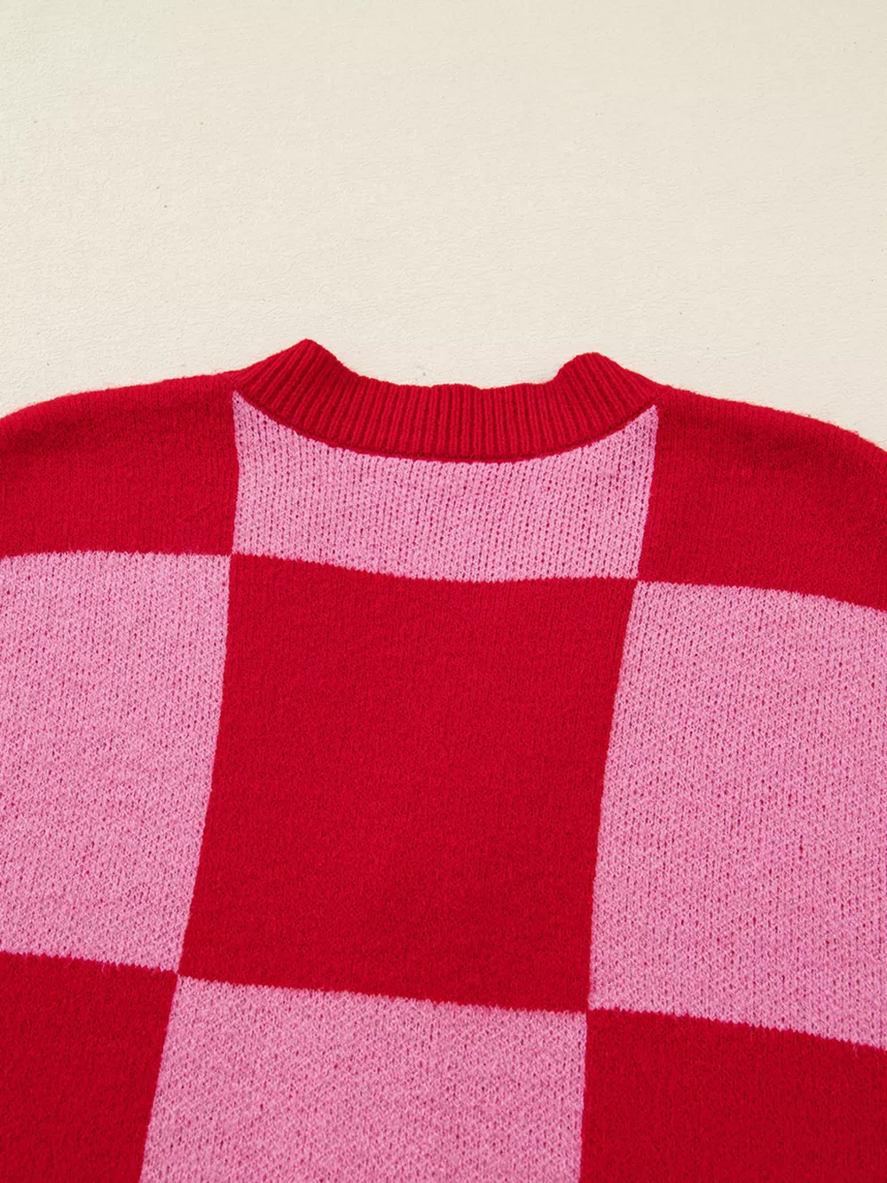 Checkerboard Knit Button-Down Cardigan, image 9
