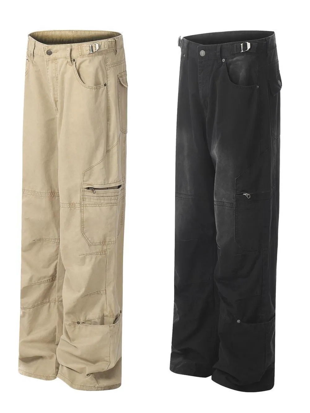 Men's Vintage Wide Leg Cargo Jeans, image 7
