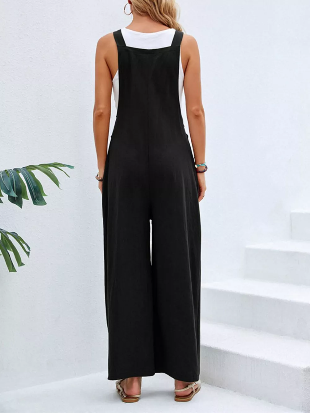 Full Size Casual Wide-Leg Overalls with Pockets Plus Size, image 3