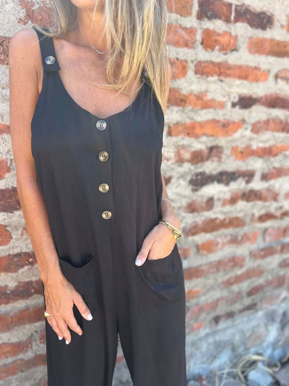Full Size Button-Front Wide Leg Jumpsuit Plus Size, image 13