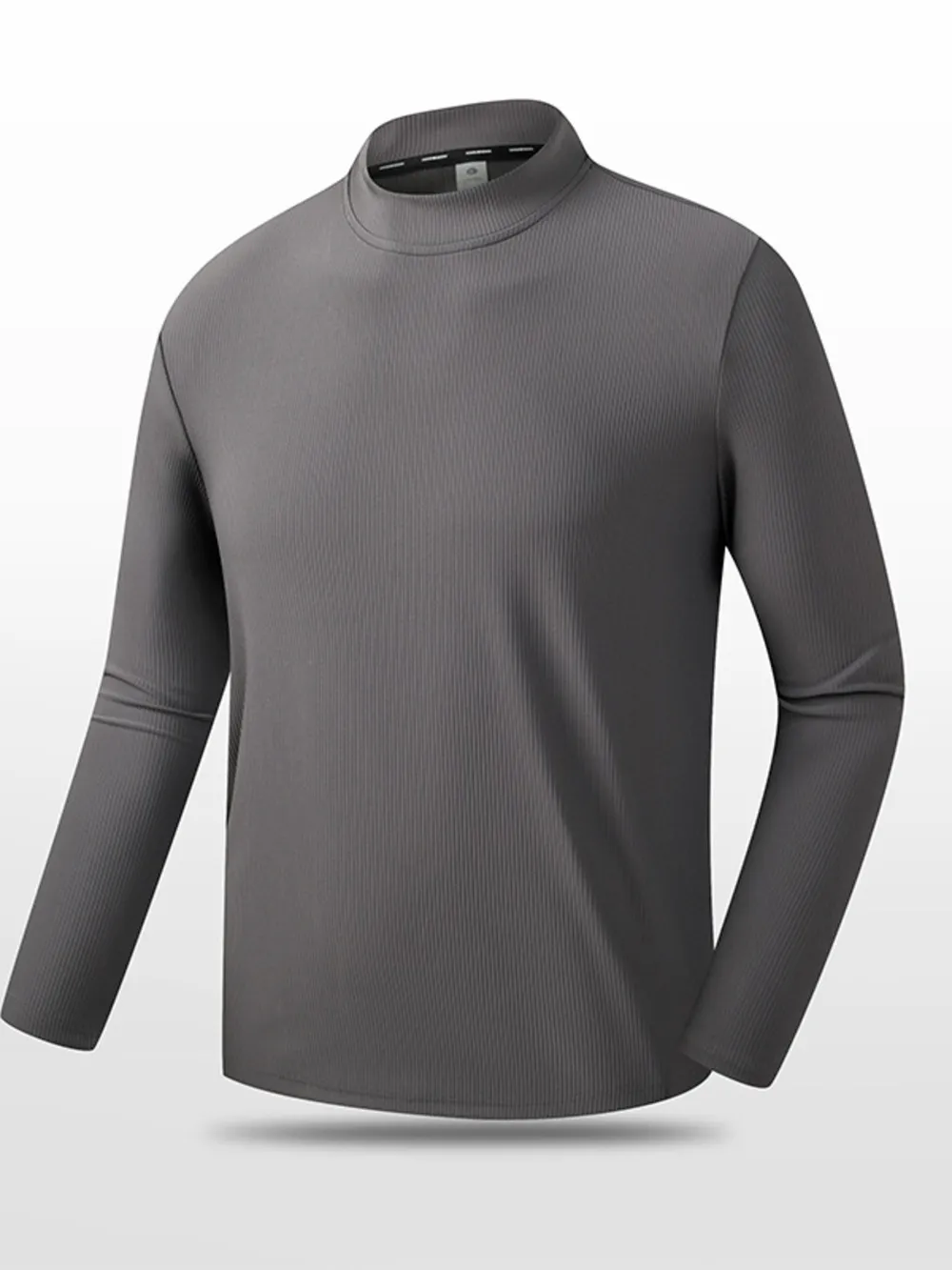 Men's Plus Size Mock Neck Long Sleeve Active T-Shirt, image 3