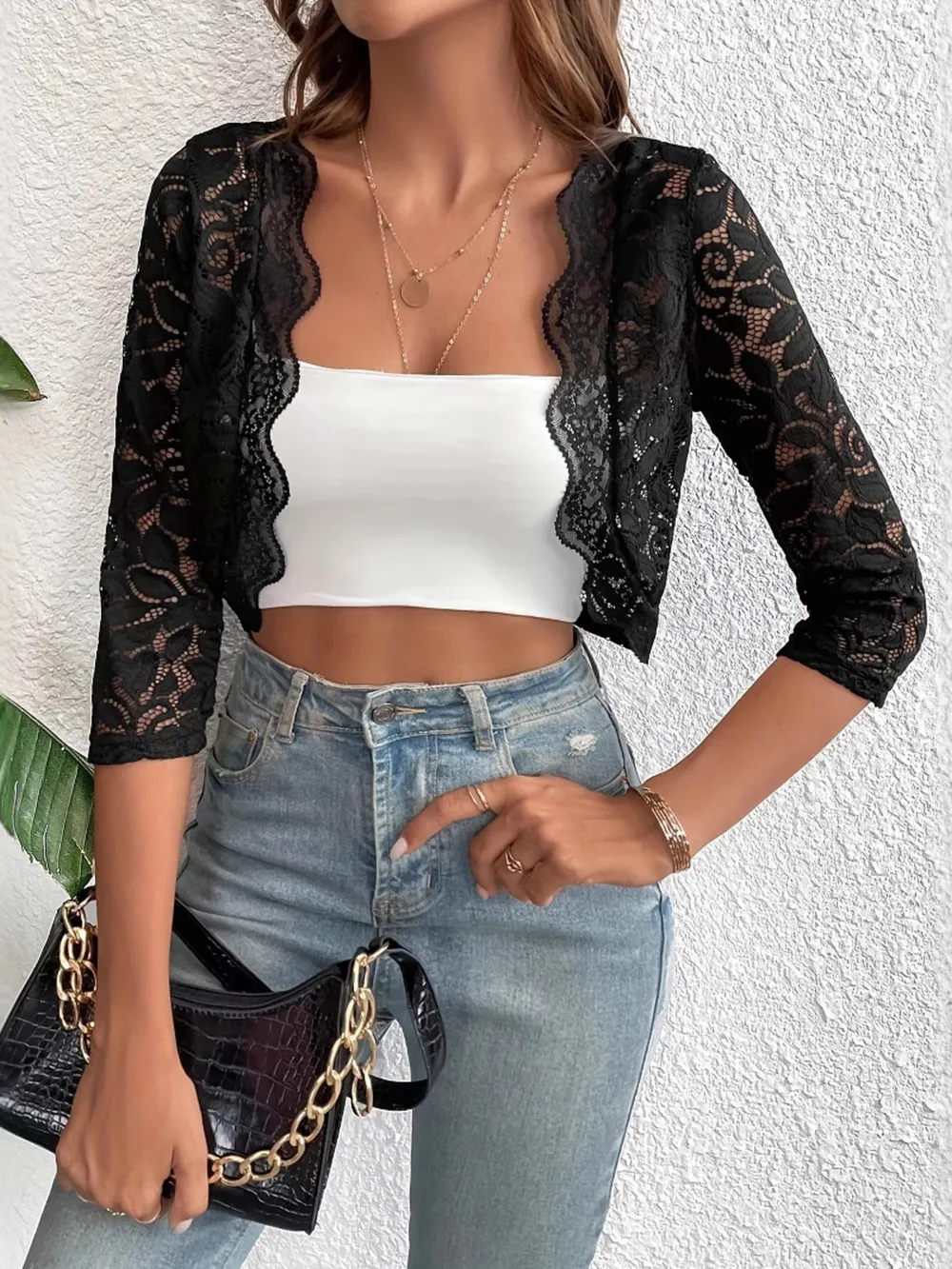 Open Front Lace Cardigan, image 3