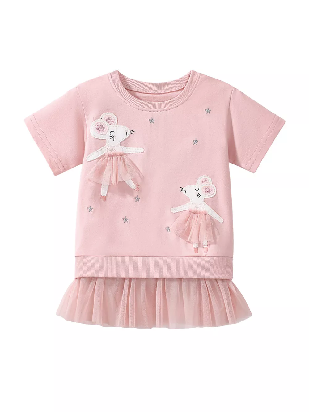 Children's Round Neck Short Sleeve Sweatshirt Dress, image 5