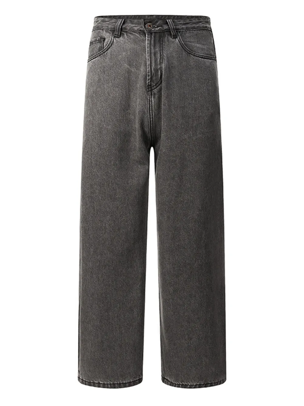 Men's Washed Wide Leg Jeans, image 5