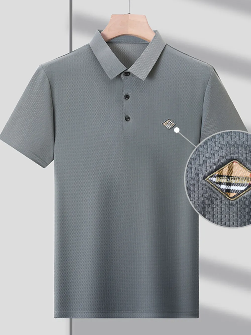 Men's Plus Size Short Sleeve Breathable Polo, image 3