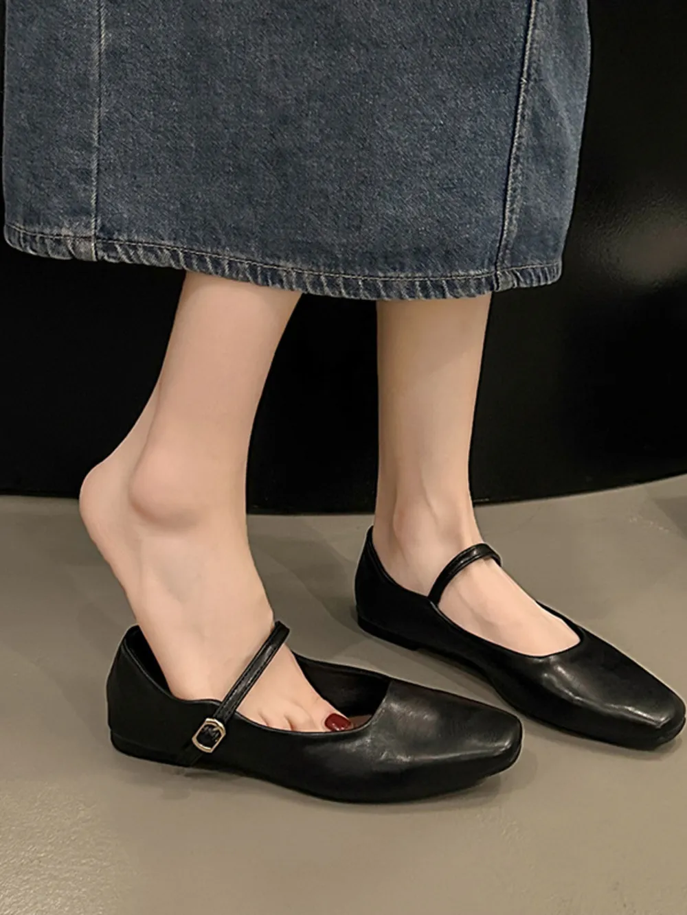 Leather Buckle Mary Jane Loafers, image 2