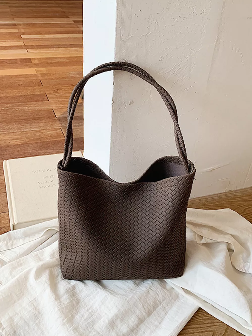 Vintage Woven Leather Shoulder Bag, image 3