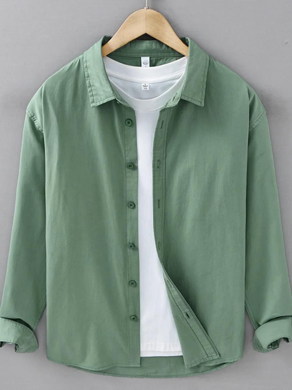 Men's Plus Size Button Up Long Sleeve Shirt, image 2