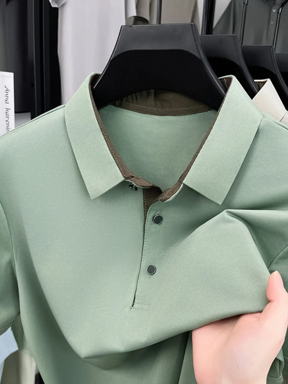 Men's Plus Size Button Detail Short Sleeve Polo, image 8