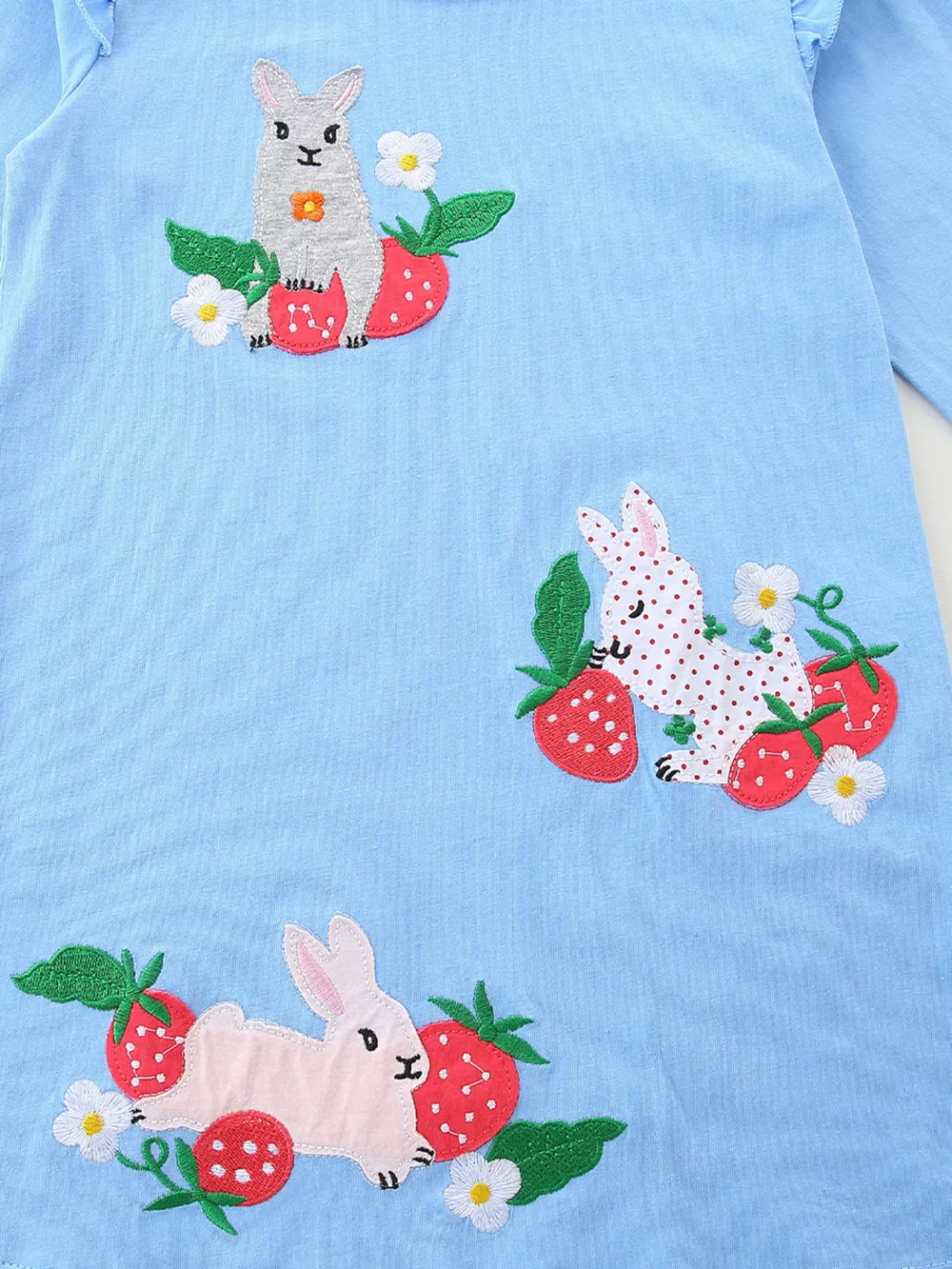 Children's Cute Rabbit & Strawberry Long Sleeve Dress, image 3