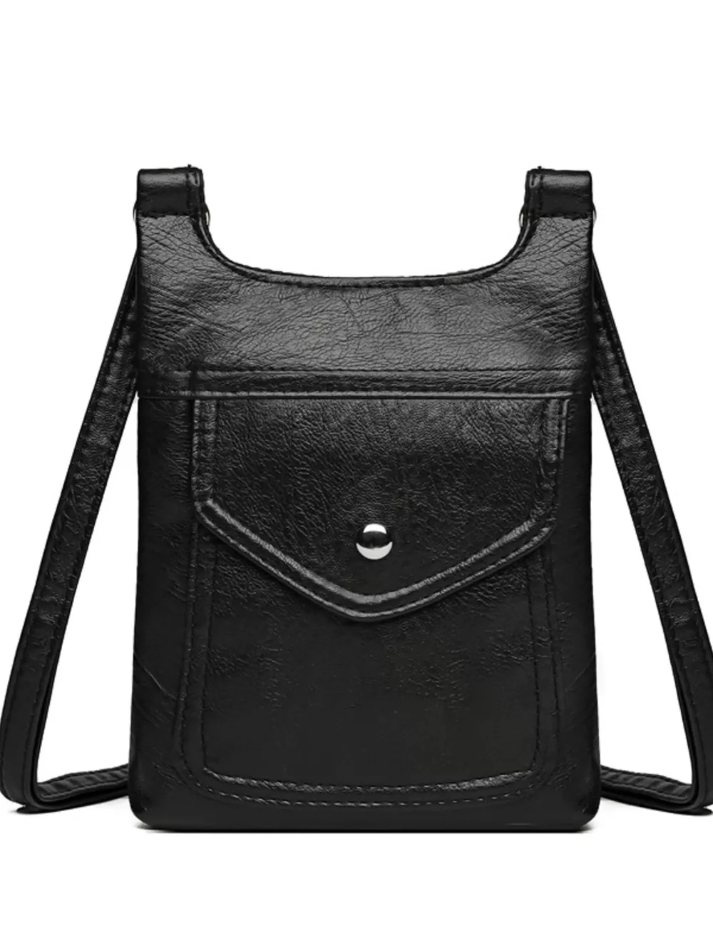 Adjustable Strap Leather Crossbody Bag, image 3