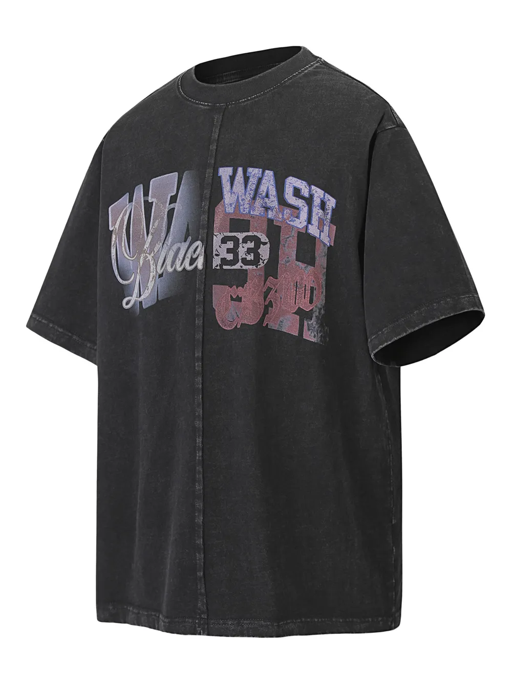 Men's Vintage Washed Letter Graphic T-Shirt, image 2