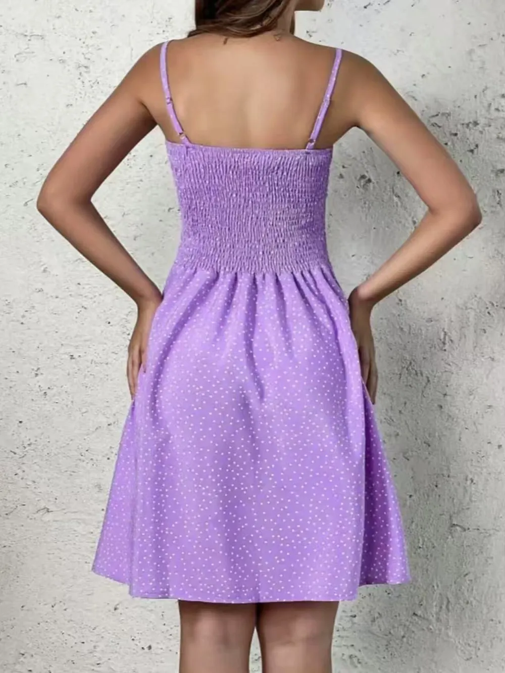 Full Size Smocked Square Neck Cami Dress Plus Size, image 23