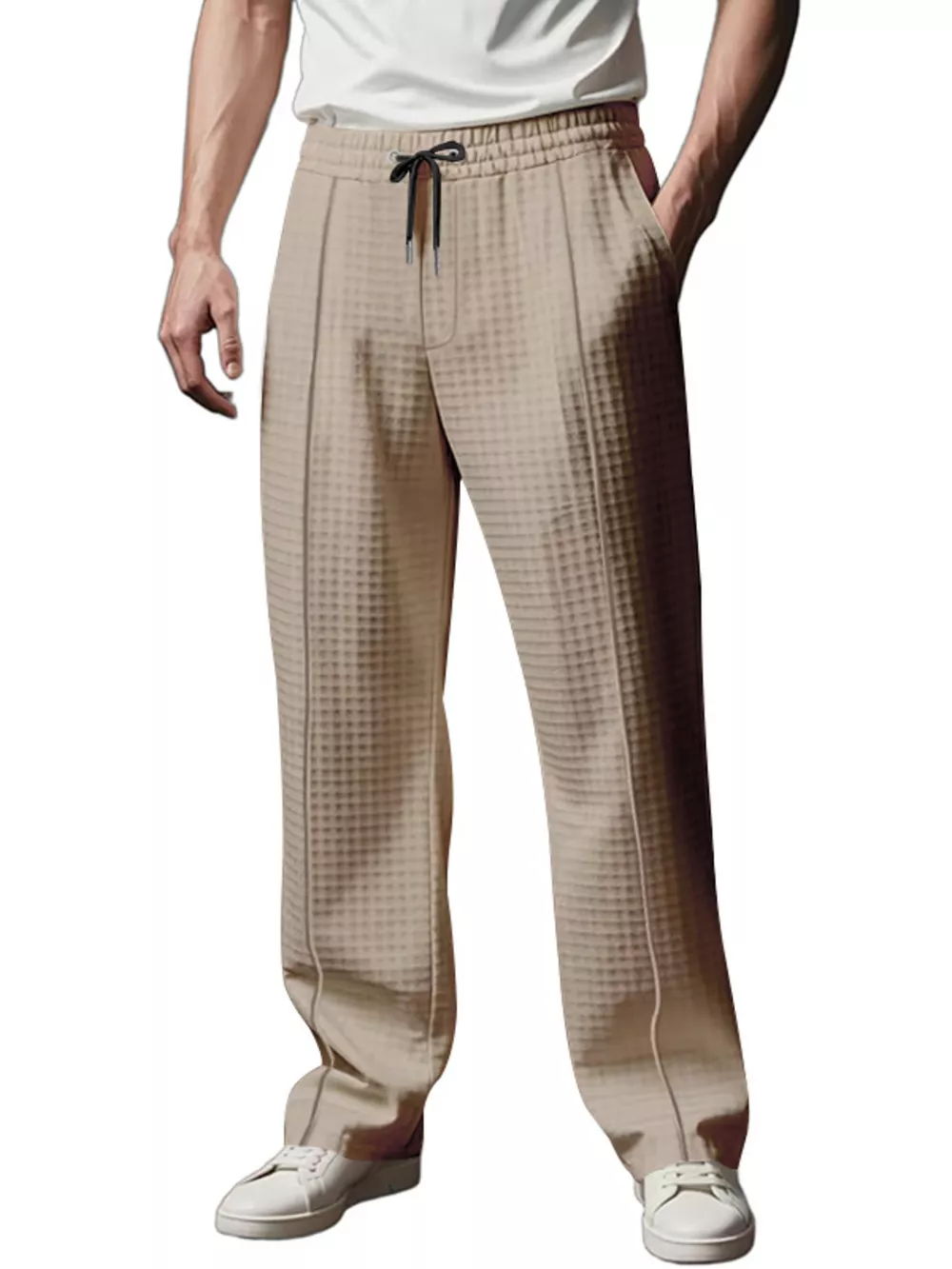 Men's Full Size Textured Drawstring Casual Pants Plus Size, image 9