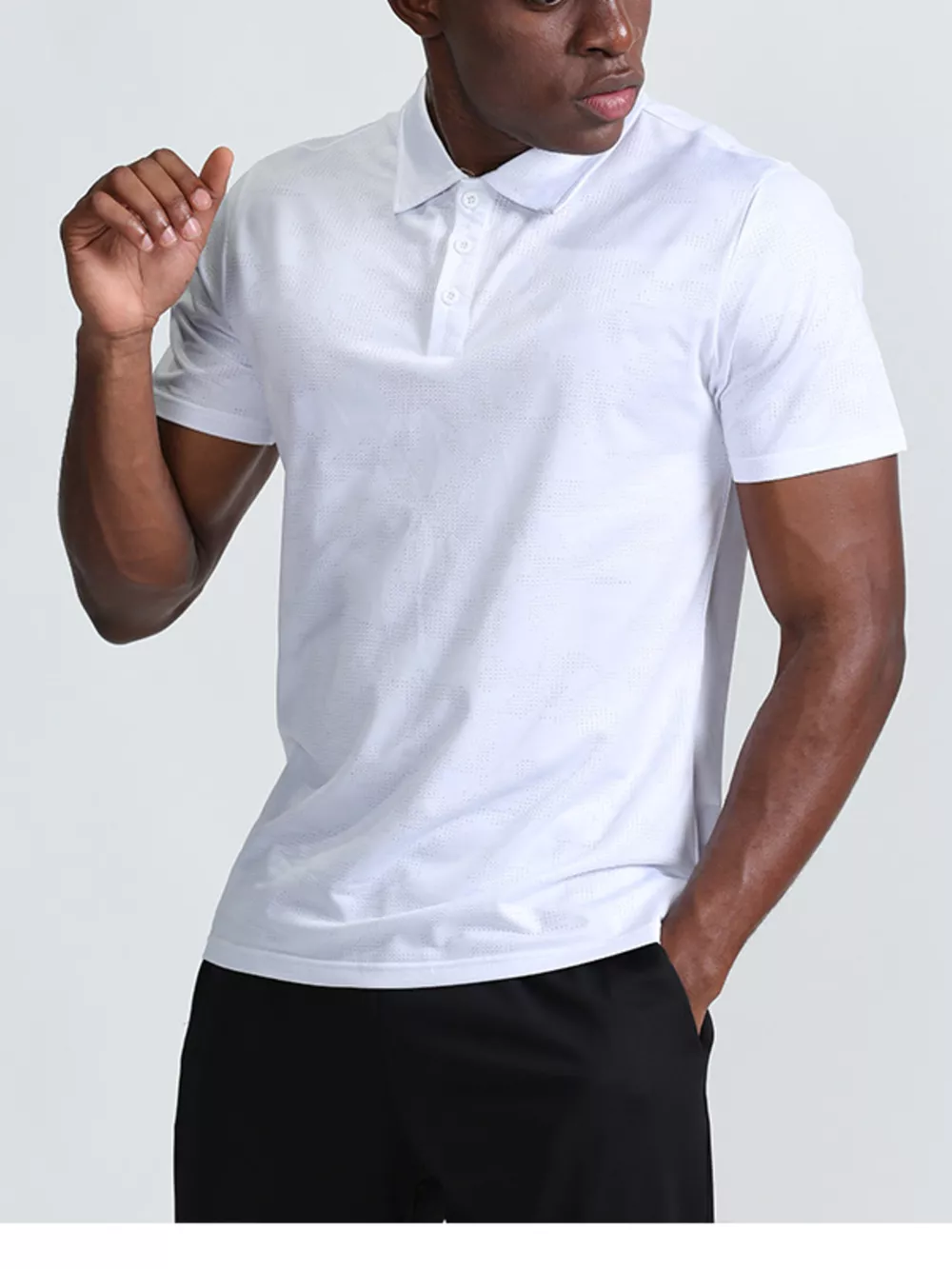 Men's Full Size Button Detail Short Sleeve Polo Plus Size, image 5