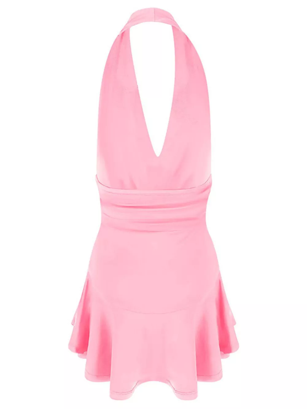 Halter Neck Ruffle Hem Mini Dress, image 19
