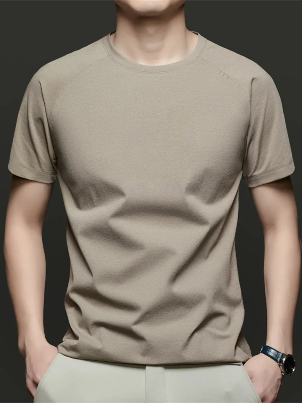 Men's Plus Size Round Neck Short Sleeve T-Shirt, image 3
