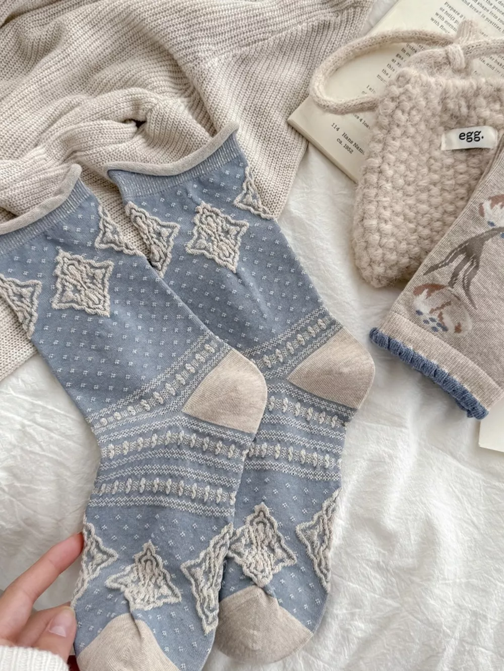 Vintage Jacquard Crew Socks, image 7