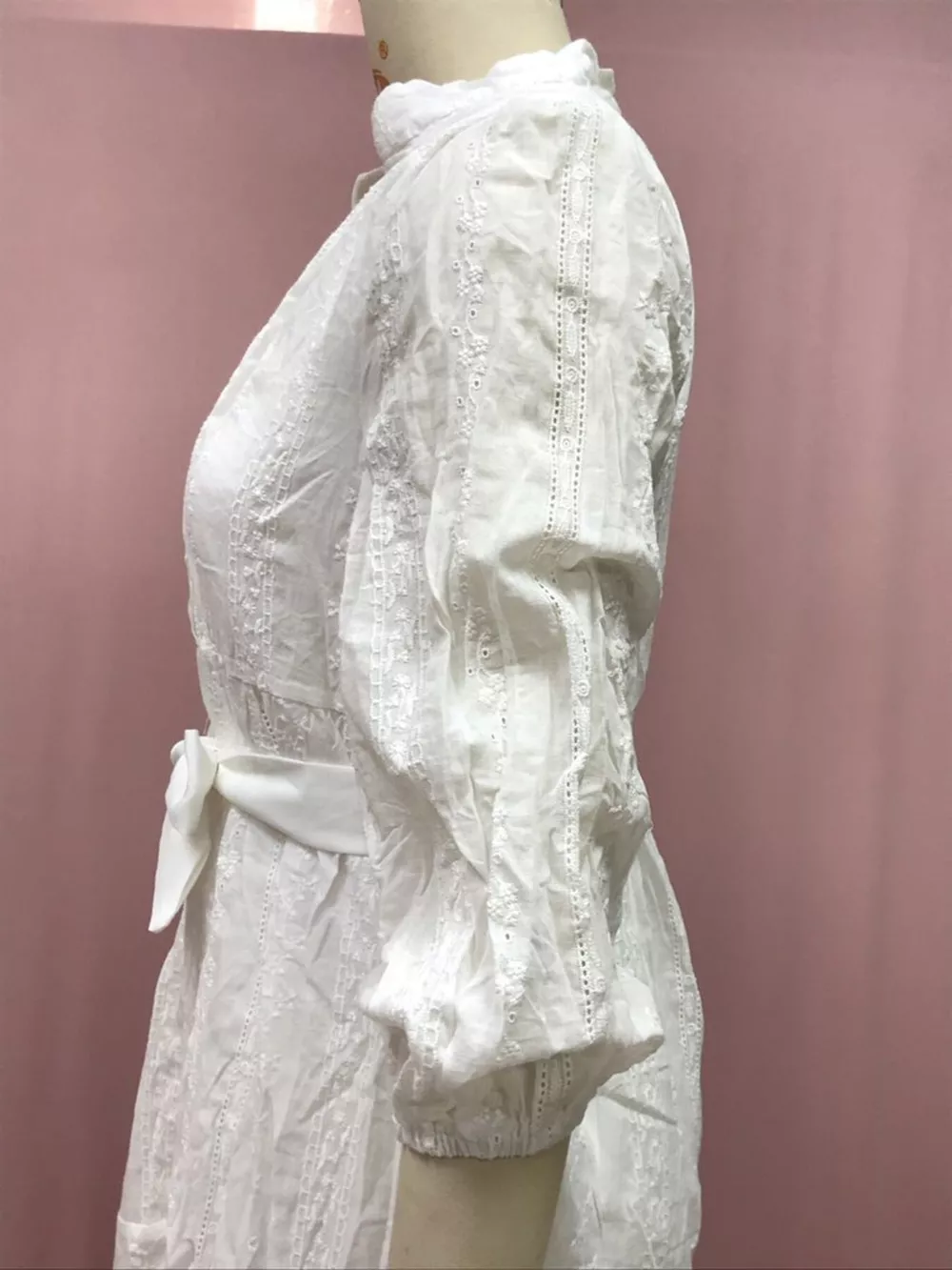 Full Size Ruffled Hem Tie Waist Long Sleeve Dress Plus Size, image 8