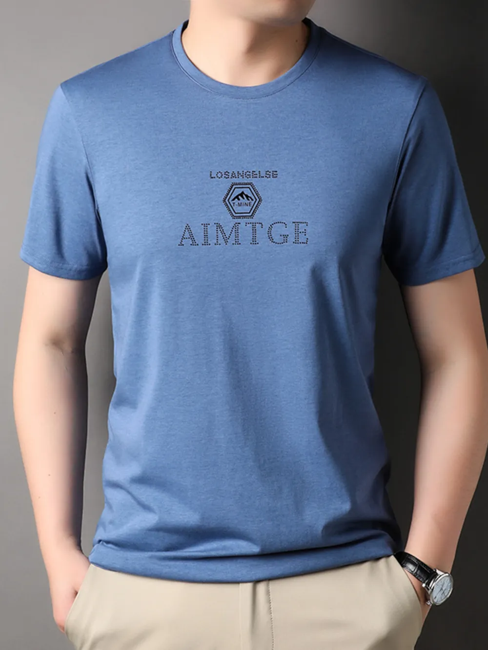 Men's Plus Size Round Neck Short Sleeve T-Shirt, image 4