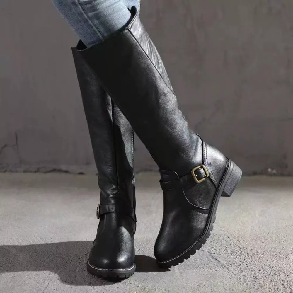 Round Toe Block Heels Boots, image 9