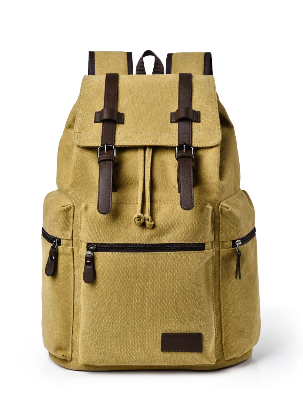 Canvas Backpack Bag with Buckle Straps, image 5