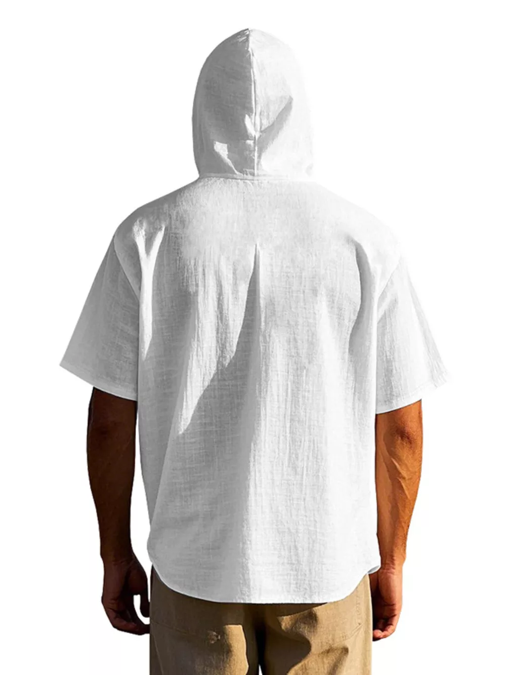 Men's Full Size Casual Hooded Short-Sleeve Shirt Plus Size, image 20