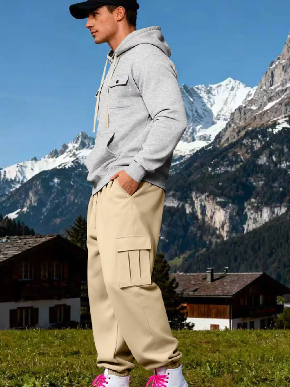 Men's Full Size Kangaroo Pocket Hoodie and Sweatpants Two-Piece Set Plus Size, image 19
