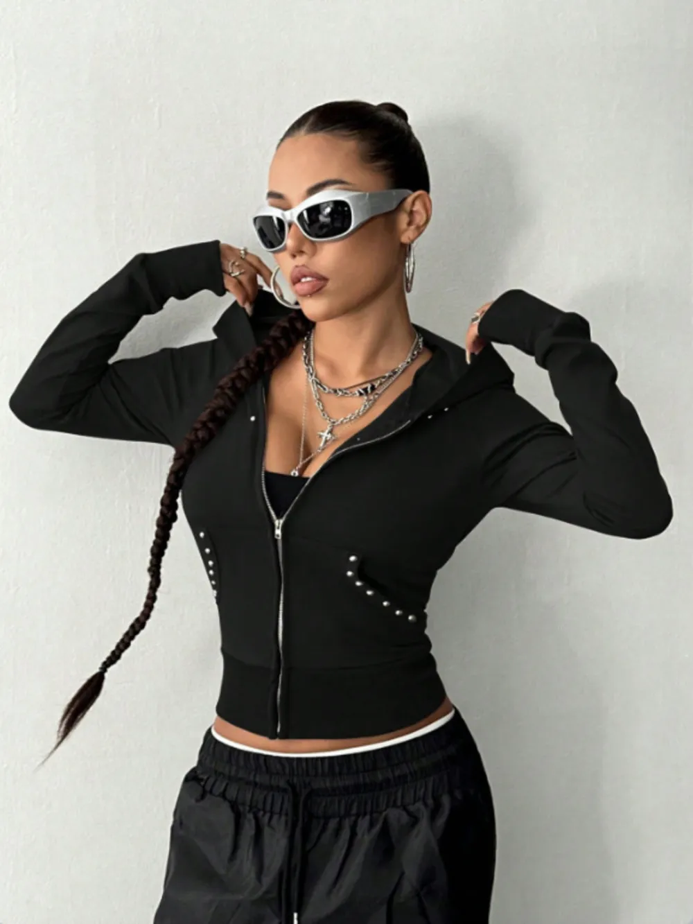 Zip-Up Long Sleeve Hoodie, image 21