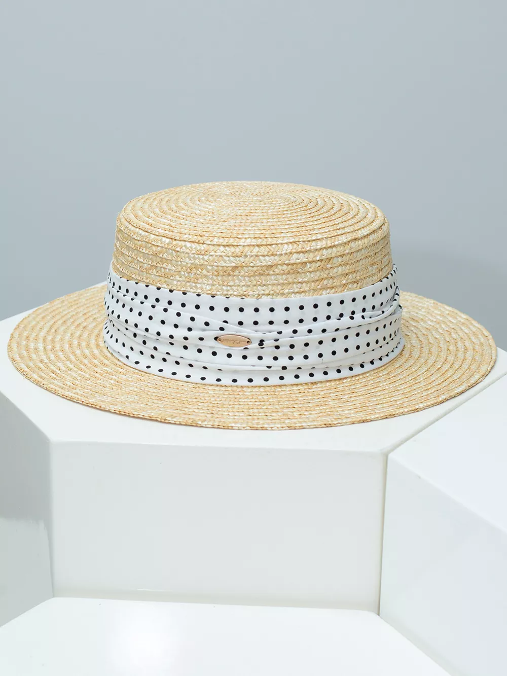 Ribbon Straw Boater Hat, image 7