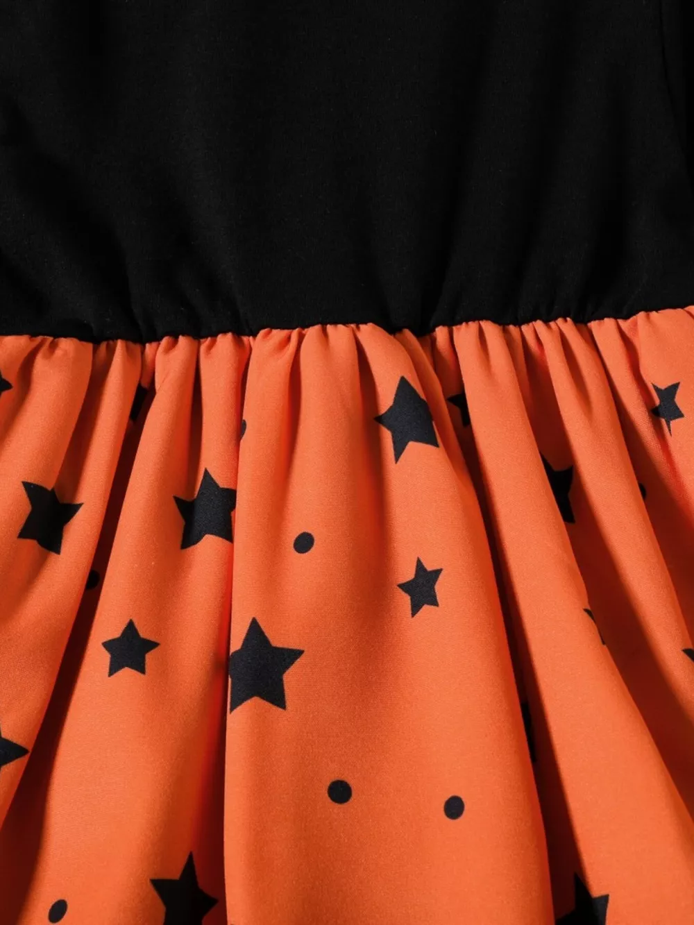 Children's Halloween Pumpkin Print Bowknot Long Sleeve Dress, image 3