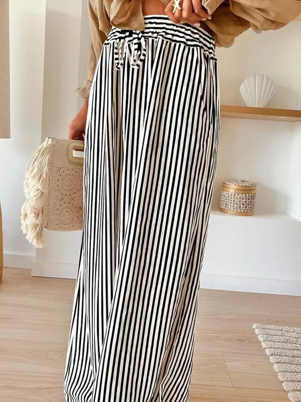 Striped Wide-Leg Pants, image 9