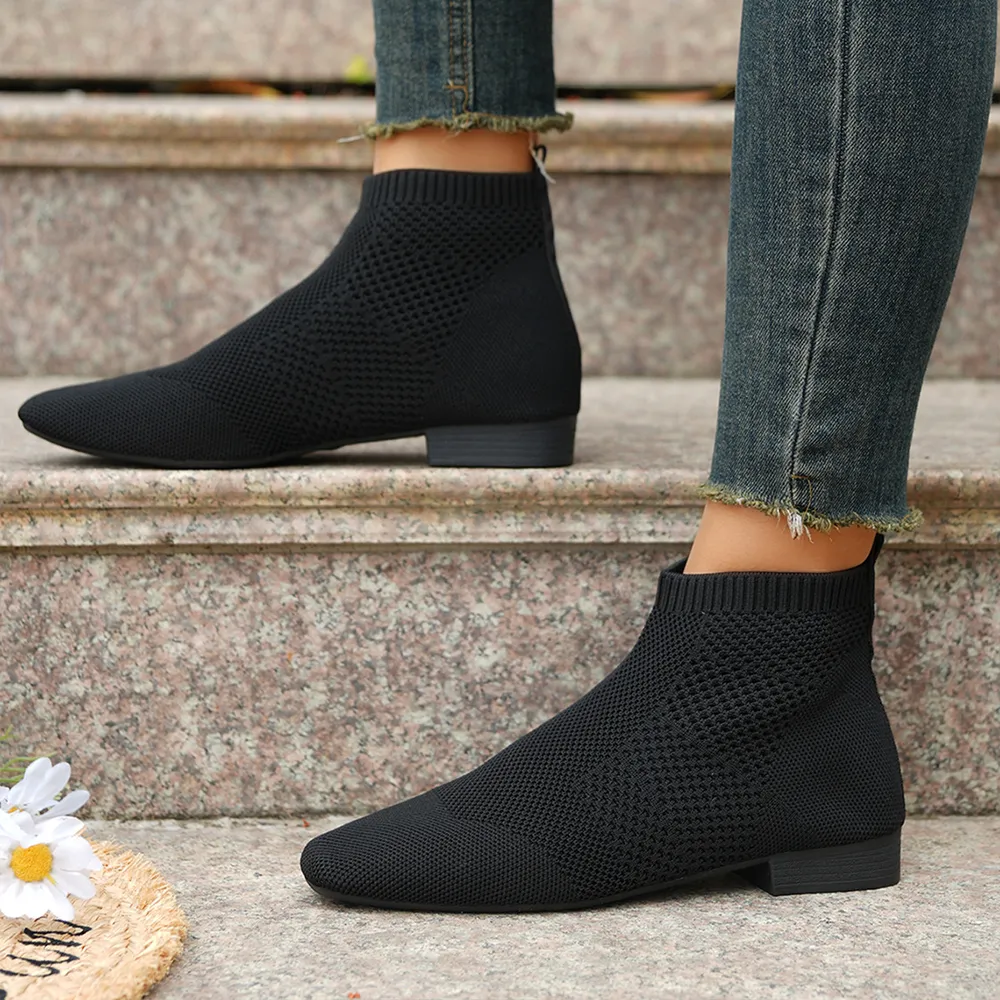 Mesh Knit Ankle Boots with Stretch Comfort Fit, image 4