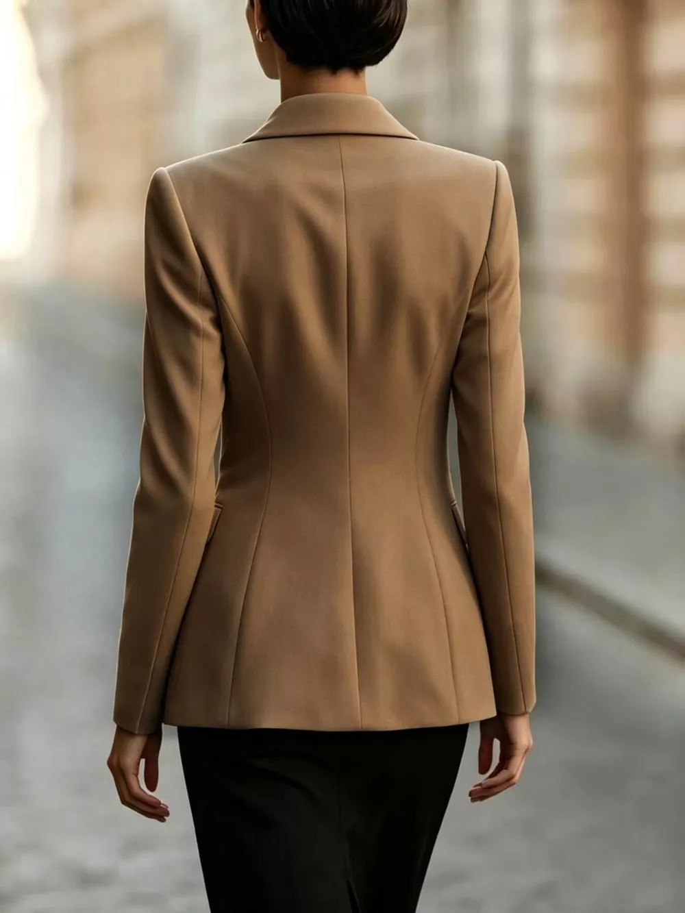 Tie-Front Lapel Collar Long Sleeve Blazer, image 5