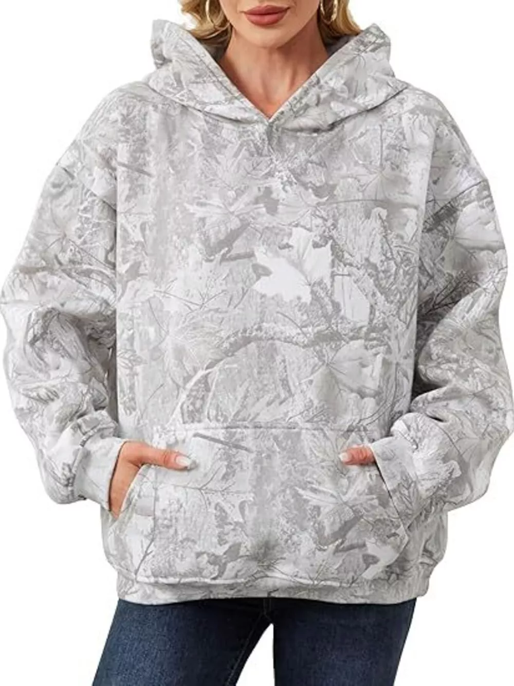 Full Size Kangaroo Pocket Long Sleeve Hoodie Plus Size, image 8
