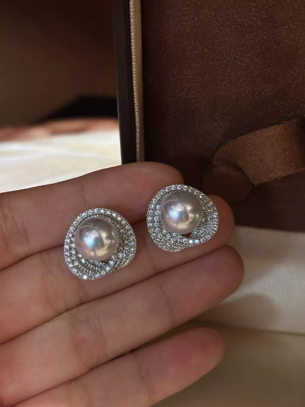 Pearl Stud Earrings, image 4