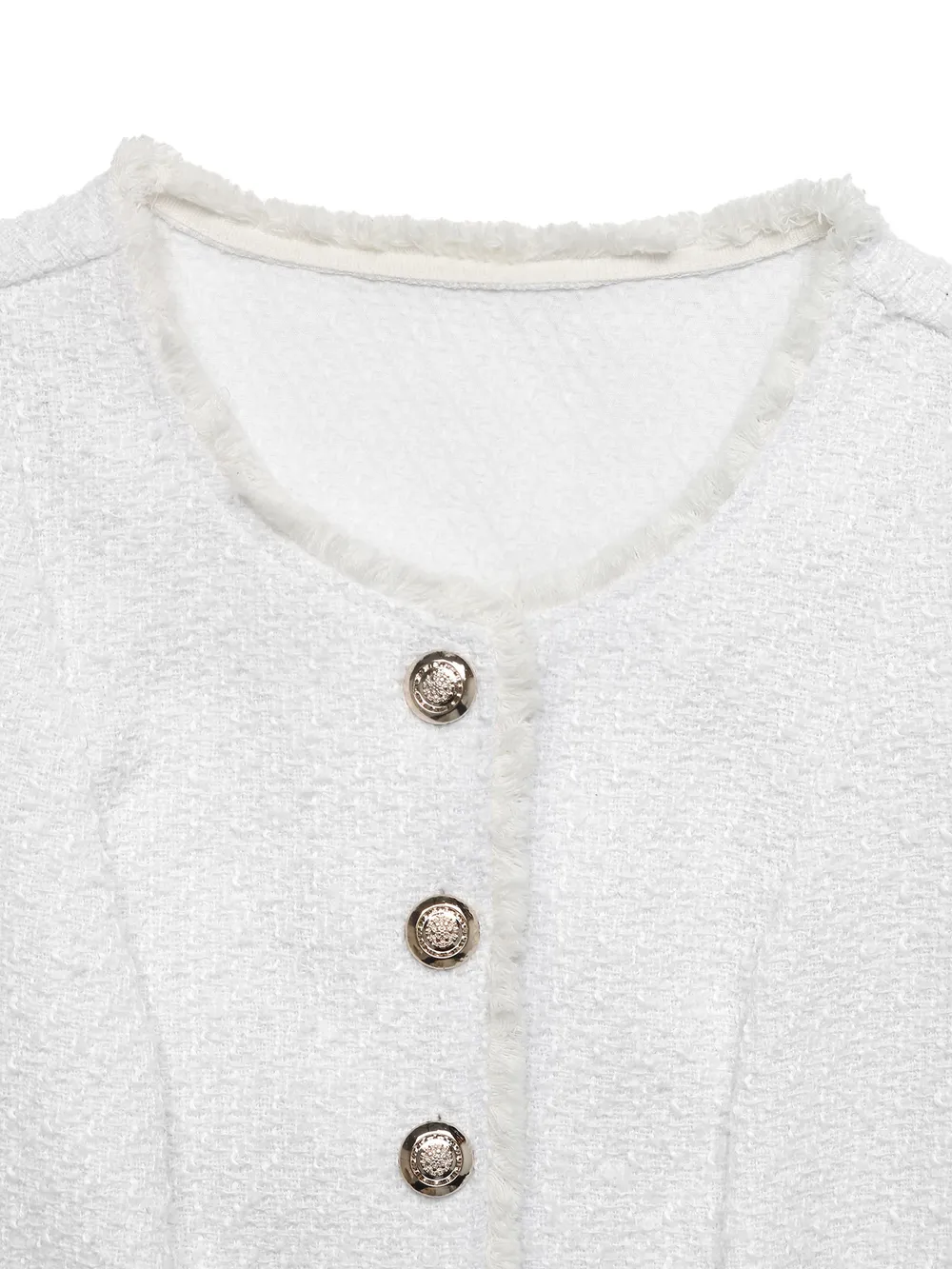 Textured Button-Front Vest with Raw Edge, image 5