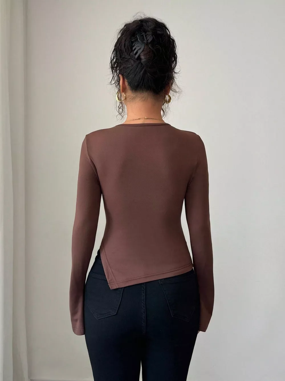 Cutout Long Sleeve T-Shirt, image 3