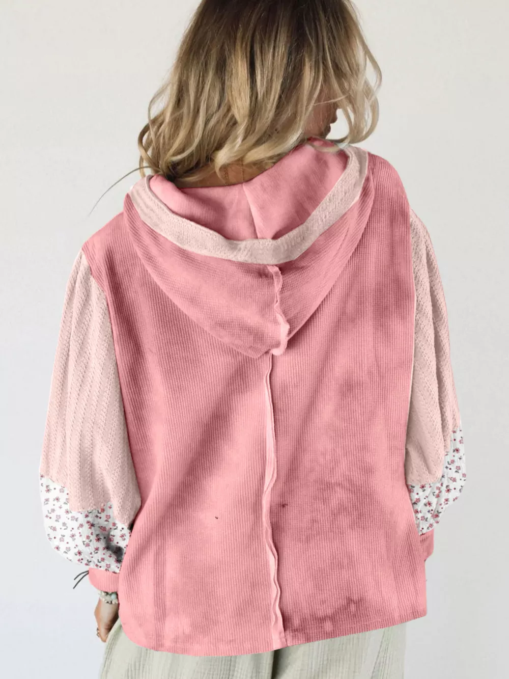 Floral Patch V-Neck Sweatshirt, image 3