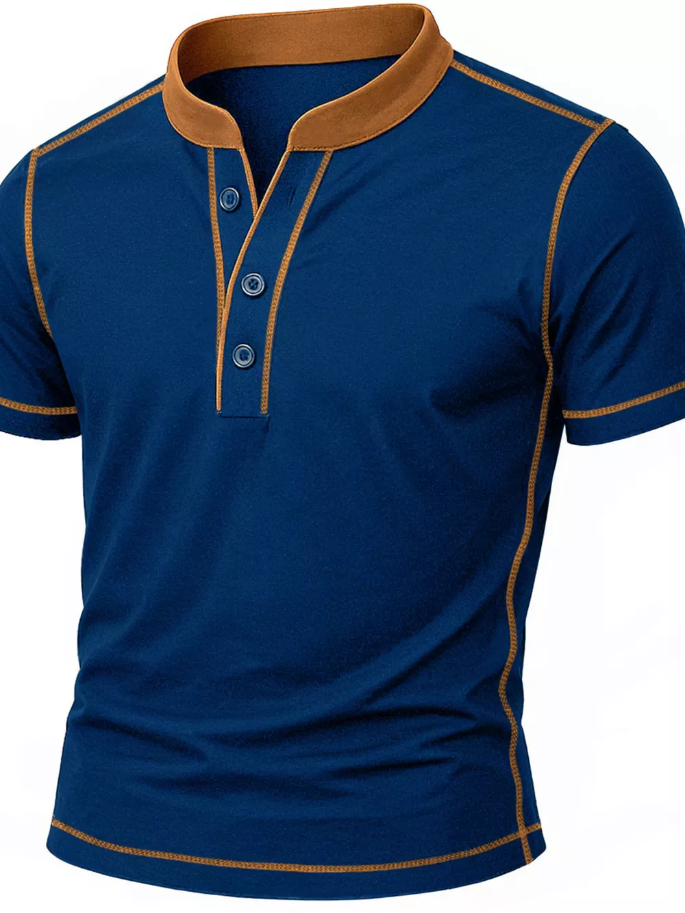 Men's Full Size Casual Button Detail Short Sleeve T-Shirt Plus Size, image 5