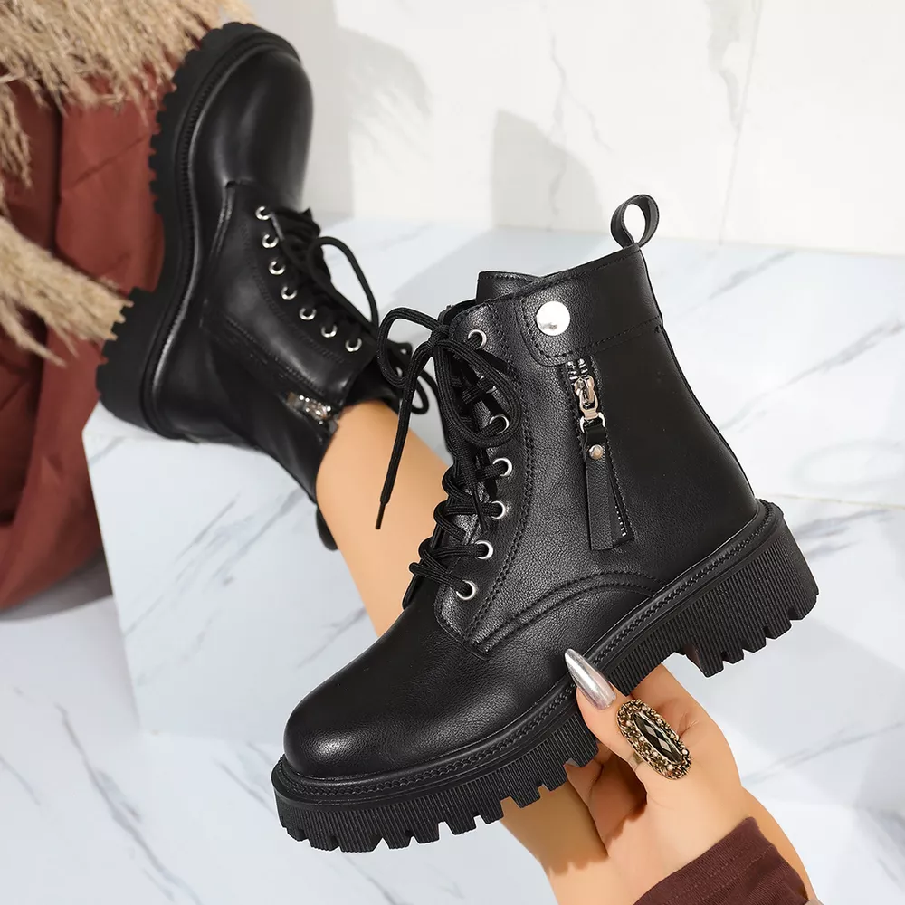 Round Toe Block Heels Boots, image 2
