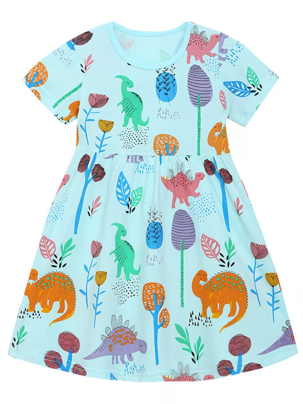Children's Dinosaur Print A-Line Dress, image 2